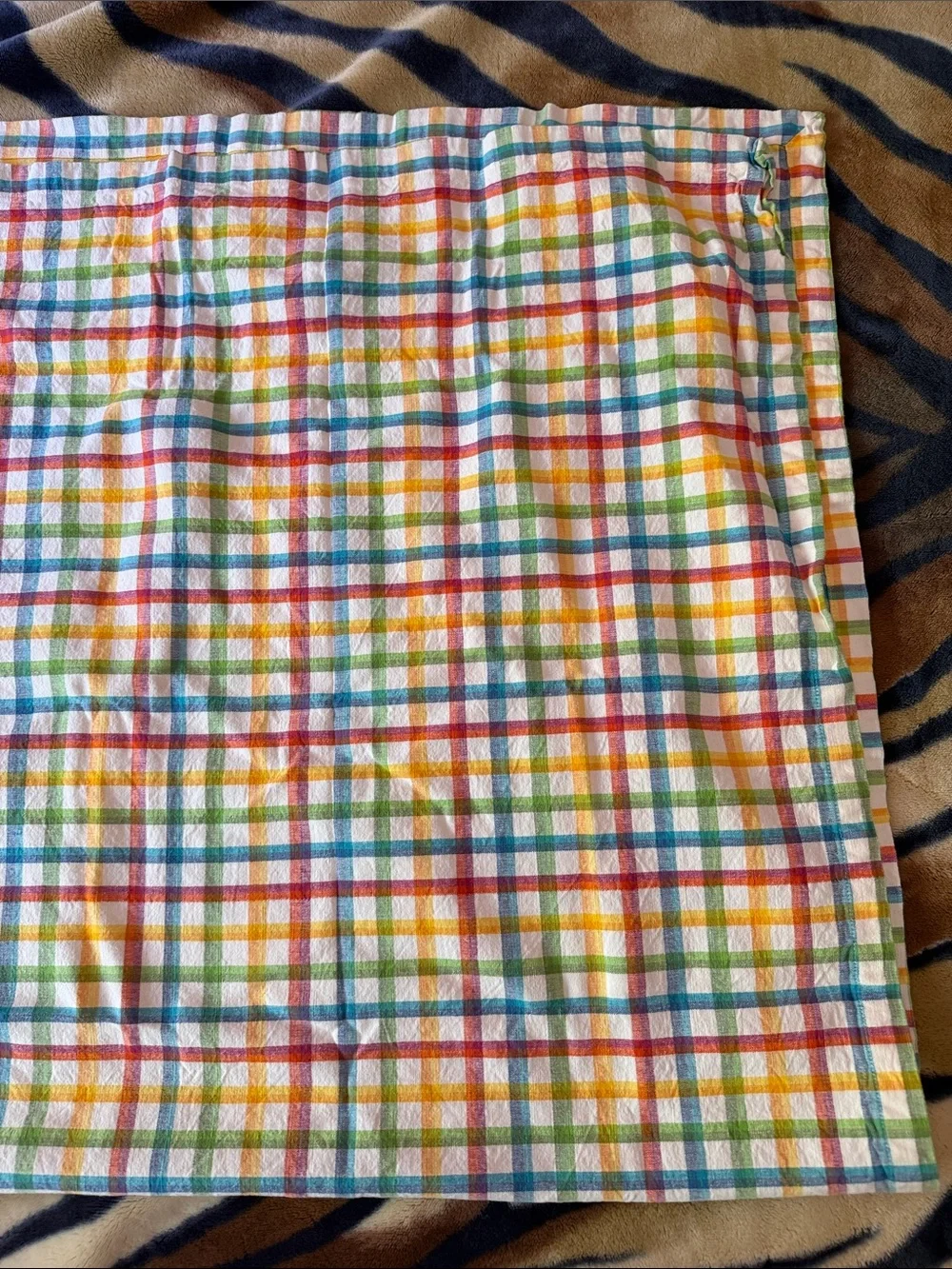 Crate&Barrel Multicolor Plaid Table Cloth